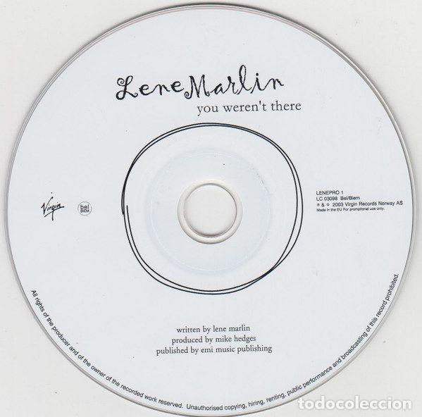 CDs de m&uacute;sica: Lene Marlin &ndash; You Werent There (CD, Virgin LENEPRO 1) - Foto 3