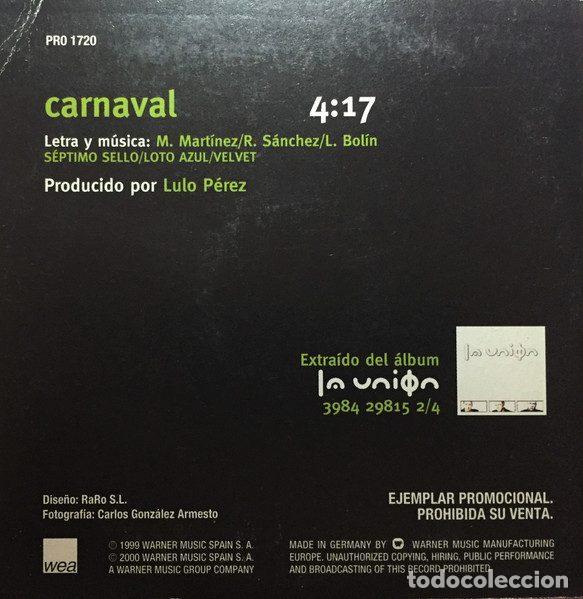 CDs de m&uacute;sica: La Uni&oacute;n &ndash; Carnaval (CD, WEA PR0 1720) - Foto 2