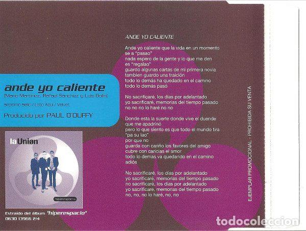 CDs de m&uacute;sica: La Uni&oacute;n &ndash; Ande Yo Caliente (CD, WEA PR CD 250) - Foto 2