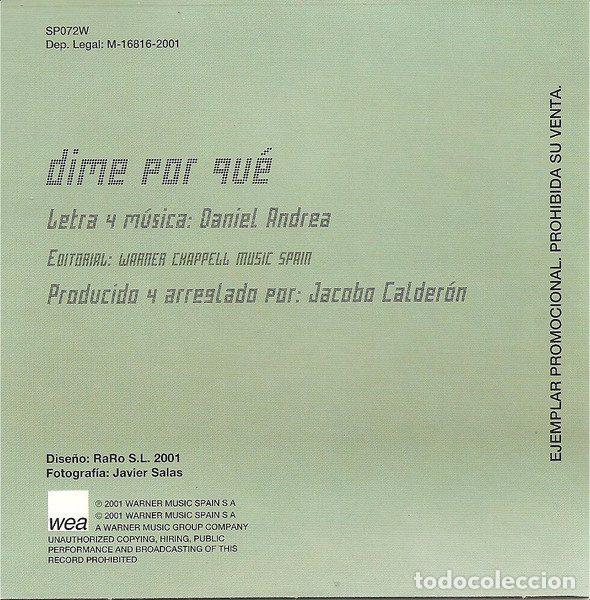 CDs de m&uacute;sica: Daniel Andrea &ndash; Dime Por Qu&eacute; (CD, WEA SP072W) - Foto 4