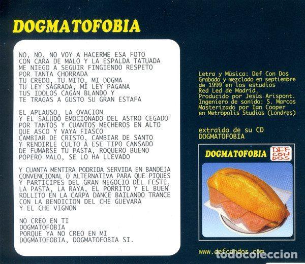 CDs de m&uacute;sica: Def Con Dos &ndash; Dogmatofobia (CD, Bruto PR01693) - Foto 2