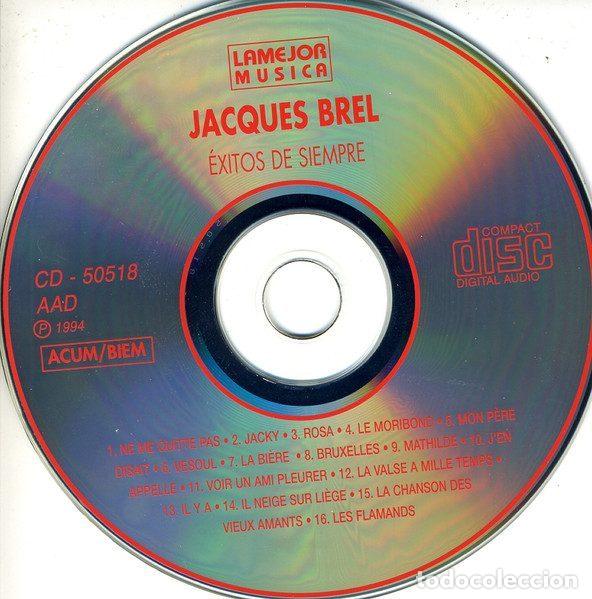CDs de m&uacute;sica: Jacques Brel &ndash; Exitos De Siempre (CD, La Mejor Musica CD-50518) - Foto 3