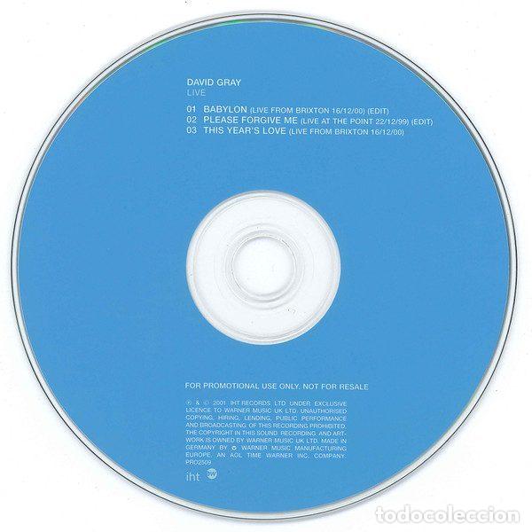 CDs de m&uacute;sica: David Gray &ndash; Live (CD, IHT Records PRO2509) - Foto 3