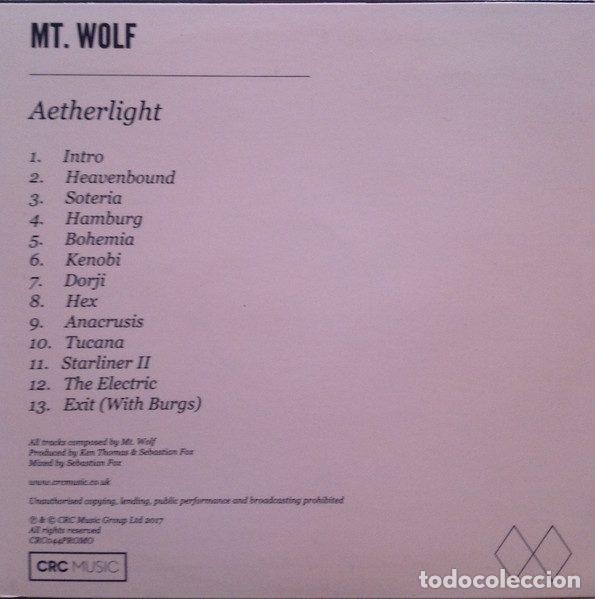CDs de m&uacute;sica: Mt. Wolf &ndash; Aetherlight (CDr, CRC Music Group CRC044PROMO) - Foto 2