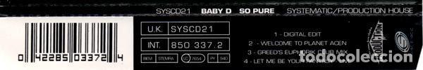 CDs de m&uacute;sica: Baby D &ndash; So Pure (CD, Systematic SYSCD21) - Foto 4