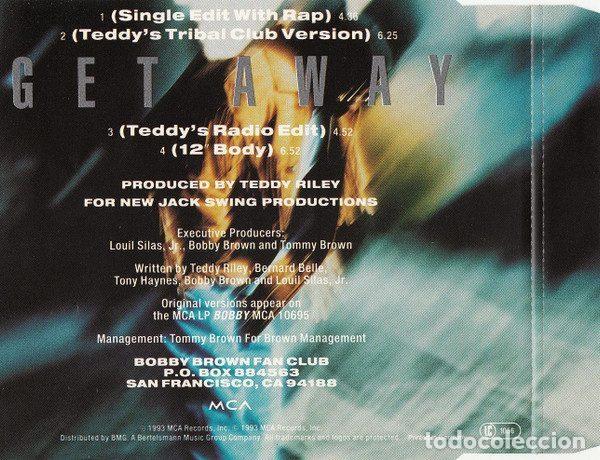 CDs de m&uacute;sica: Bobby Brown &ndash; Get Away (CD, MCA Records MCD 30258) - Foto 4
