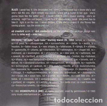 CDs de m&uacute;sica: fIREHOSE &ndash; Blaze (CD, Columbia CSK 4947) - Foto 2