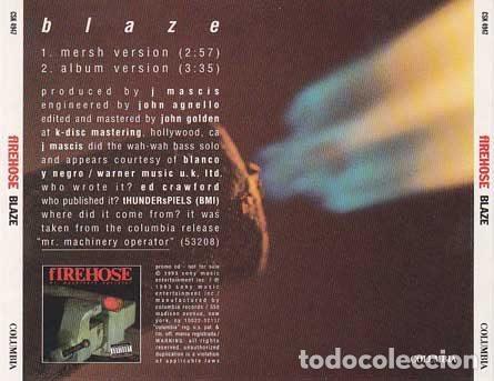 CDs de m&uacute;sica: fIREHOSE &ndash; Blaze (CD, Columbia CSK 4947) - Foto 3