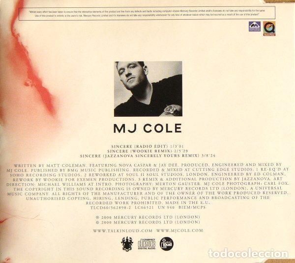CDs de m&uacute;sica: MJ Cole &ndash; Sincere (CD, Talkin Loud TLCD 60) - Foto 3