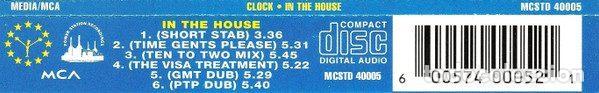 CDs de m&uacute;sica: Clock &ndash; In The House (CD, MCA Records MCSTD 40005) - Foto 2