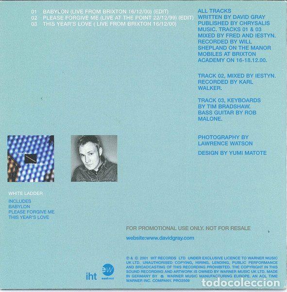 CDs de m&uacute;sica: David Gray &ndash; Live (CD, IHT Records PRO2509) - Foto 2