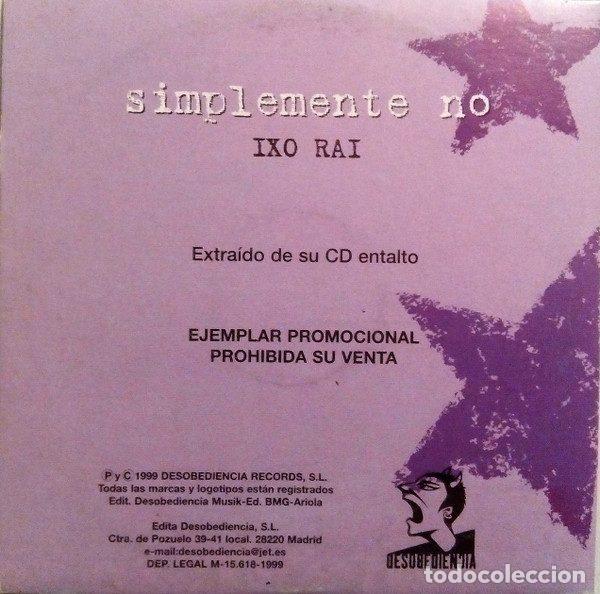 CDs de m&uacute;sica: Ixo Rai! &ndash; Simplemente No (CD, Desobediencia DPCD-0797) - Foto 2