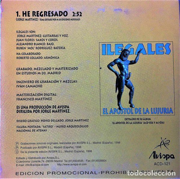 CDs de m&uacute;sica: Ilegales &ndash; He Regresado (CD, Avispa ACD-121) - Foto 2