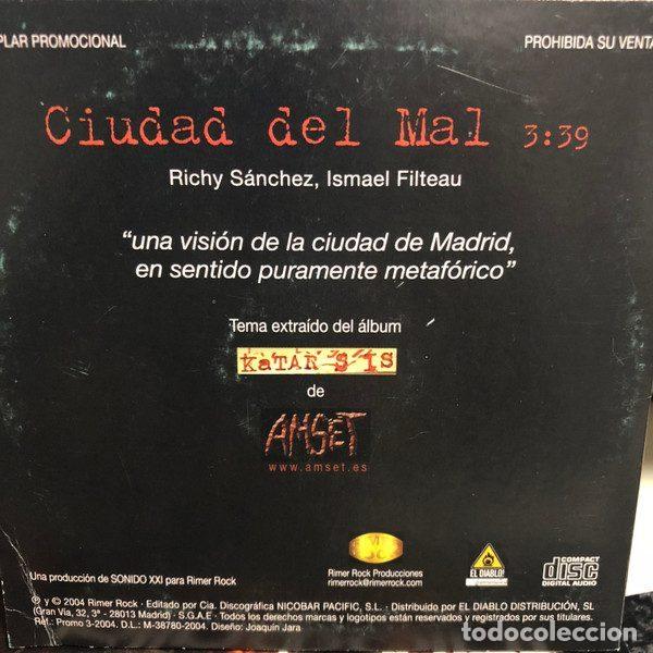 CDs de m&uacute;sica: Amset &ndash; Ciudad Del Mal (CD, Rimer Rock none) - Foto 2