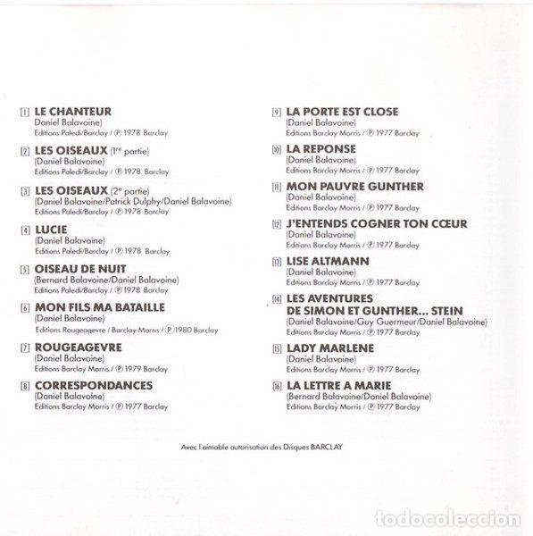 CDs de m&uacute;sica: Daniel Balavoine &ndash; Daniel Balavoine (CD, PolyGram Distribution 824 241-2) - Foto 2