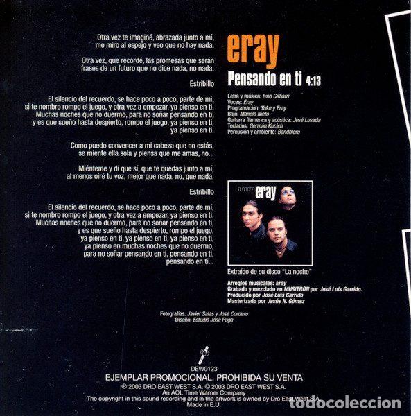 CDs de m&uacute;sica: Eray &ndash; Pensando En Ti (CD, DRO DEW0123) - Foto 2