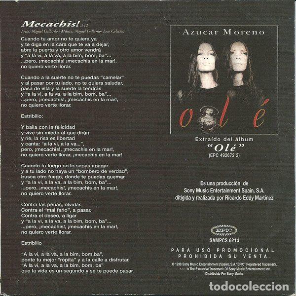 CDs de m&uacute;sica: Azucar Moreno &ndash; Mecachis (CD, Epic SAMPCS 6214) - Foto 2