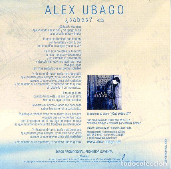 CDs de m&uacute;sica: Alex Ubago &ndash; &iquest;Sabes? (CD, DRO PR03461) - Foto 2