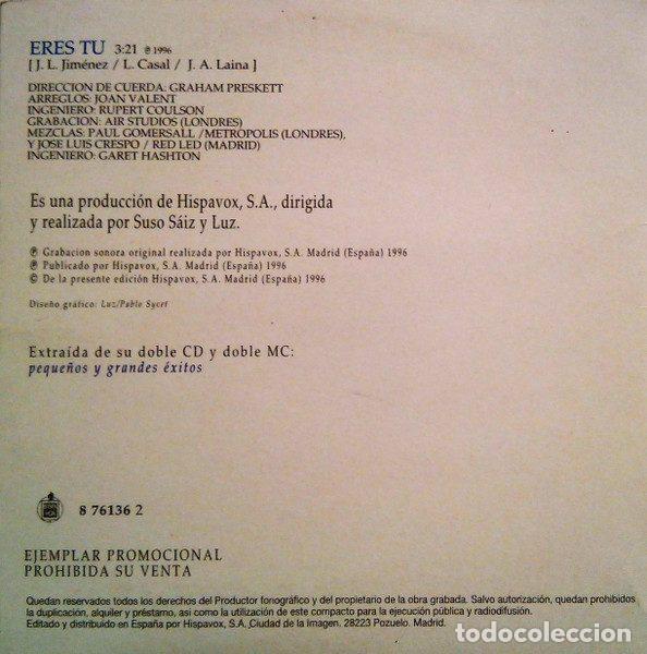 CDs de m&uacute;sica: Luz Casal &ndash; Eres T&uacute; (CD, Hispavox 8 76136 2) - Foto 2