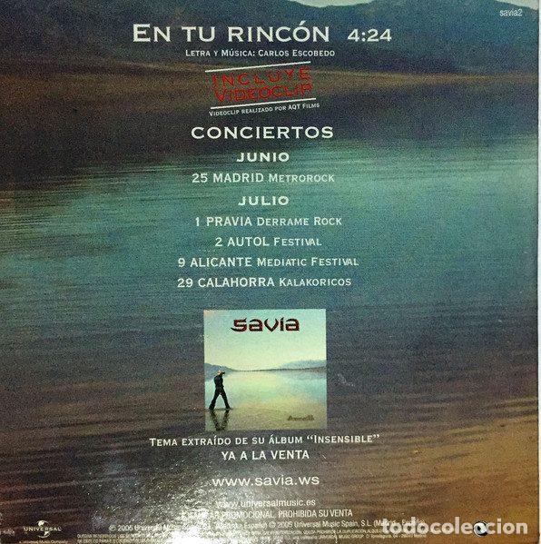 CDs de m&uacute;sica: Savia &ndash; En Tu Rinc&oacute;n (CD, Universal Savia2) - Foto 3