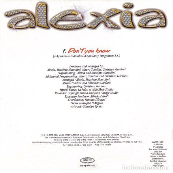CDs de m&uacute;sica: Alexia &ndash; Dont You Know (CD, Epic SAMPCS 11665 1) - Foto 2