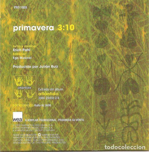 CDs de m&uacute;sica: Atl&aacute;ntida &ndash; Primavera (CD, WEA PR01889) - Foto 4