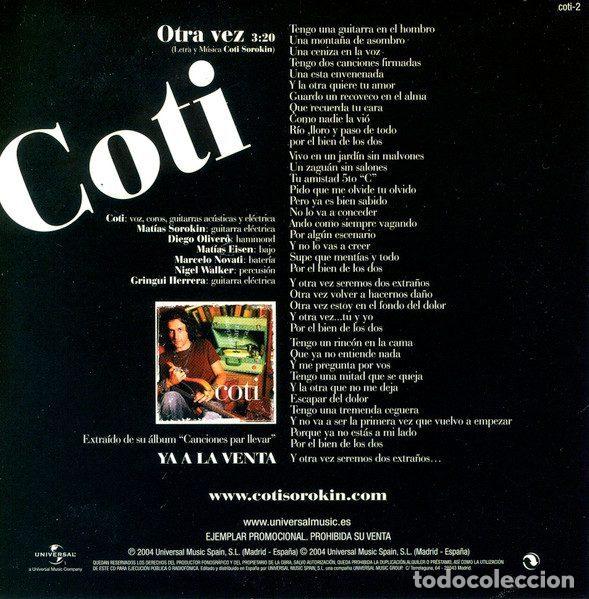 CDs de m&uacute;sica: Coti &ndash; Otra Vez (CD, Universal coti-2) - Foto 2
