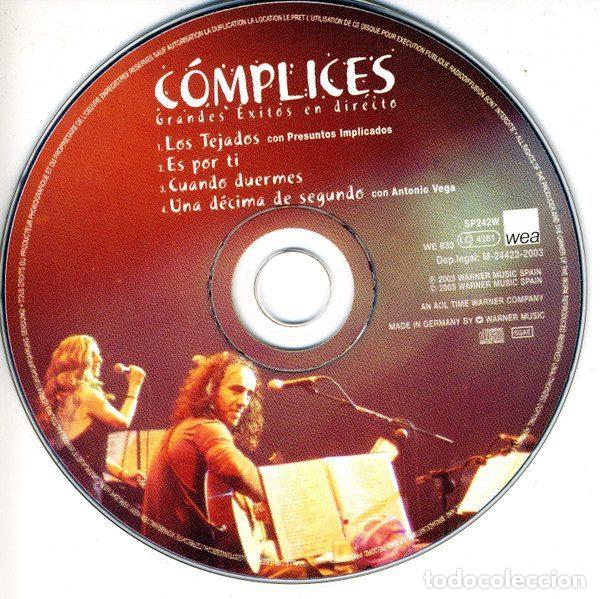 CDs de m&uacute;sica: C&oacute;mplices &ndash; Grandes &Eacute;xitos En Directo (CD, WEA SP242W) - Foto 3