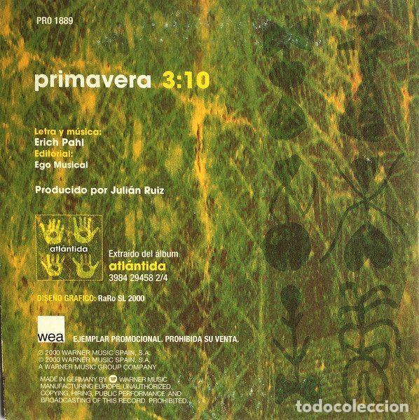 CDs de m&uacute;sica: Atl&aacute;ntida &ndash; Primavera (CD, WEA PR01889) - Foto 3