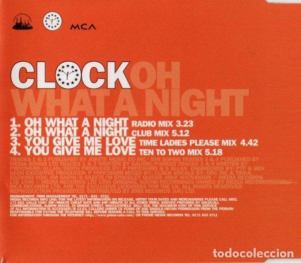 CDs de m&uacute;sica: Clock &ndash; Oh What A Night (CD, MCA Records MCSTD 40057) - Foto 2