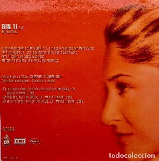 CDs de m&uacute;sica: Marta Botia &ndash; Sin Ti (CD, Hispavox PE03019) - Foto 2
