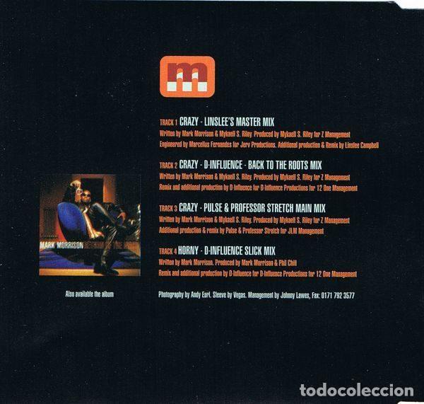 CDs de m&uacute;sica: Mark Morrison &ndash; Crazy (Remix CD) (CD, WEA 0630 15698-2) - Foto 3
