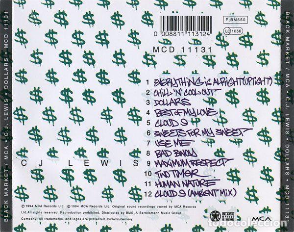 CDs de m&uacute;sica: C.J. Lewis &ndash; Dollars (CD, MCA Records MCD 11131) - Foto 2