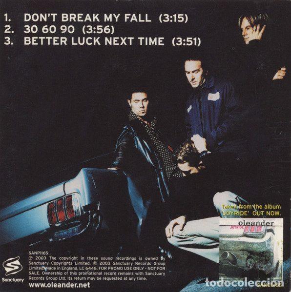 CDs de m&uacute;sica: Oleander &ndash; Dont Break My Fall (CD, Sanctuary SANP1165) - Foto 2