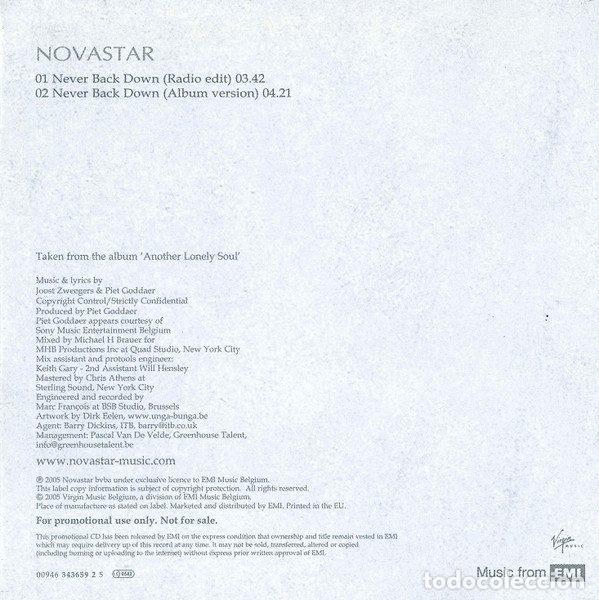 CDs de m&uacute;sica: Novastar &ndash; Never Back Down (CD, Virgin 00946 343659 2 5) - Foto 2