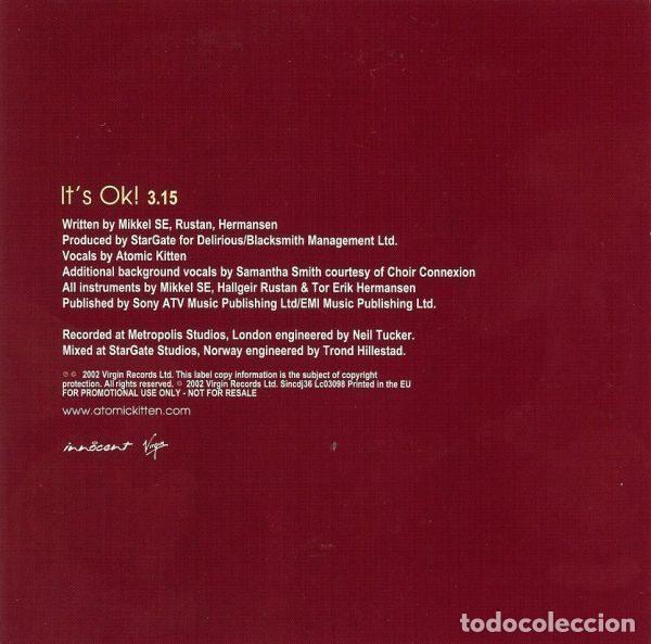 CDs de m&uacute;sica: Atomic Kitten &ndash; Its OK! (CD, Innocent SINCDJ36) - Foto 2
