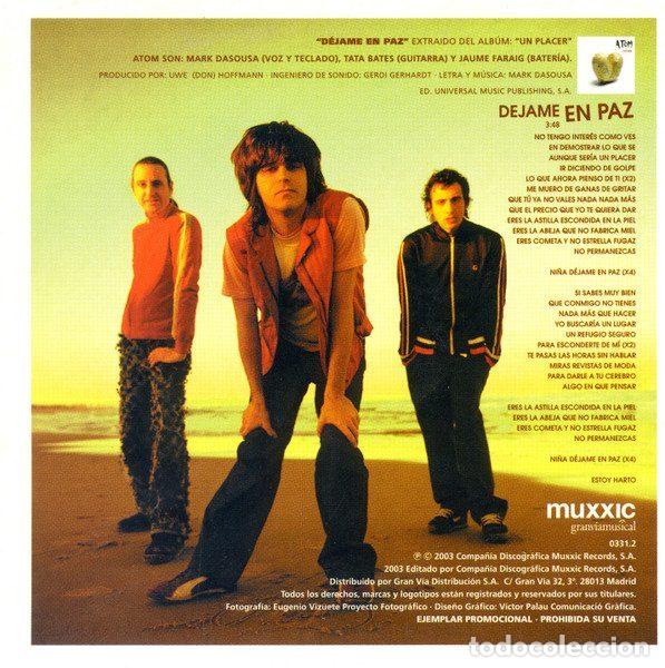 CDs de m&uacute;sica: Atom &ndash; Dejame En Paz (CD, Muxxic 0331-2) - Foto 2