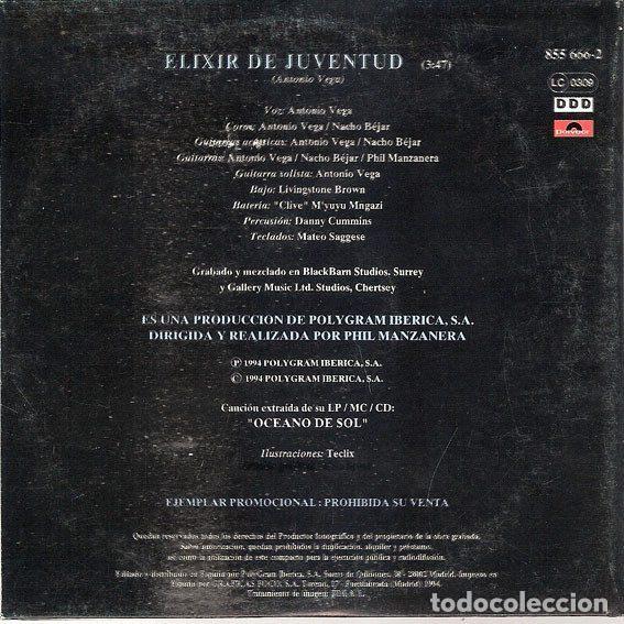 CDs de m&uacute;sica: Antonio Vega &ndash; Elixir De Juventud (CD, Polydor 855 666-2) - Foto 2