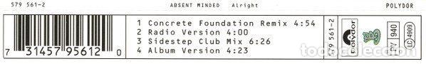 CDs de m&uacute;sica: Absent Minded &ndash; Alright (CD, Polydor 579 561-2) - Foto 2