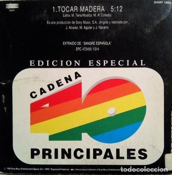 CDs de m&uacute;sica: Manolo Tena &ndash; Tocar Madera (CD, Epic SAMP 1863) - Foto 2