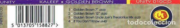 CDs de m&uacute;sica: Kaleef &ndash; Golden Brown (CD, Unity Records UNITY 010 CD) - Foto 2