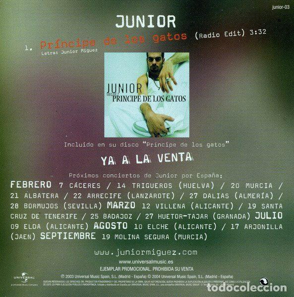 CDs de m&uacute;sica: Junior &ndash; Pr&iacute;ncipe de Los Gatos (CD, Universal junior-03) - Foto 2