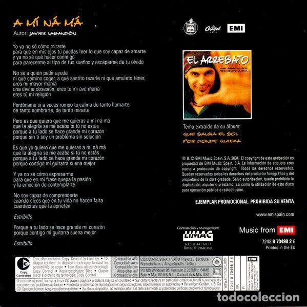 CDs de m&uacute;sica: El Arrebato &ndash; A Mi Na M&aacute; (CD, Hispavox 8 70498 2) - Foto 2