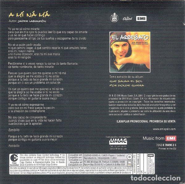 CDs de m&uacute;sica: El Arrebato &ndash; A Mi Na M&aacute; (CD, Hispavox 8 70498 2) - Foto 5