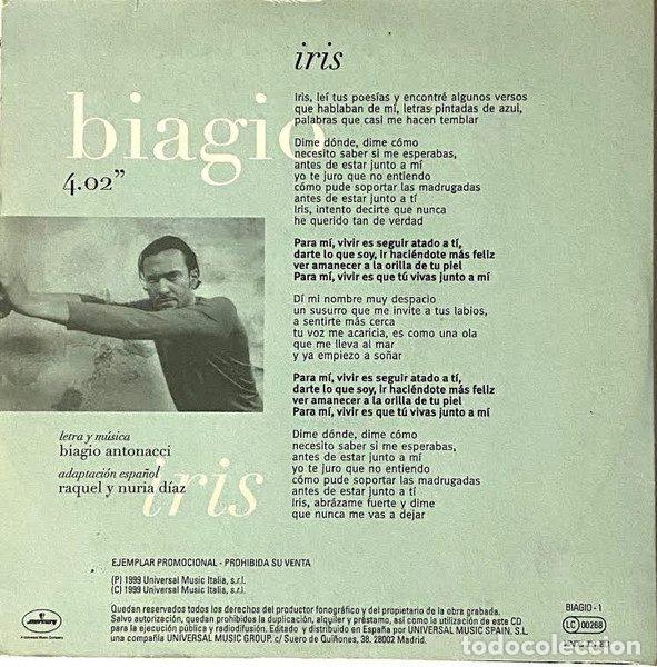 CDs de m&uacute;sica: Biagio Antonacci &ndash; Iris (CD, Mercury BIAGIO-1) - Foto 2