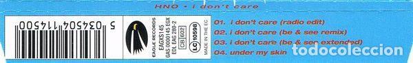 CDs de m&uacute;sica: HNO &ndash; I Dont Care (CD, Eagle Records EAGXS145) - Foto 2