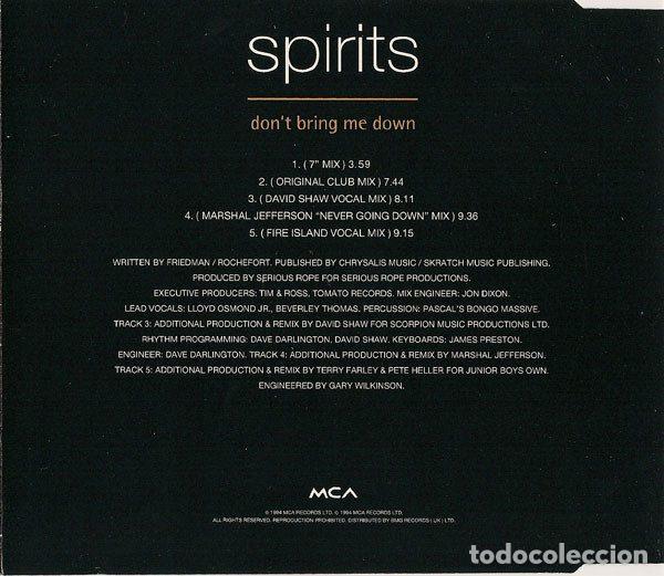 CDs de m&uacute;sica: Spirits &ndash; Dont Bring Me Down (CD, MCA Records MCSTD 2018) - Foto 2