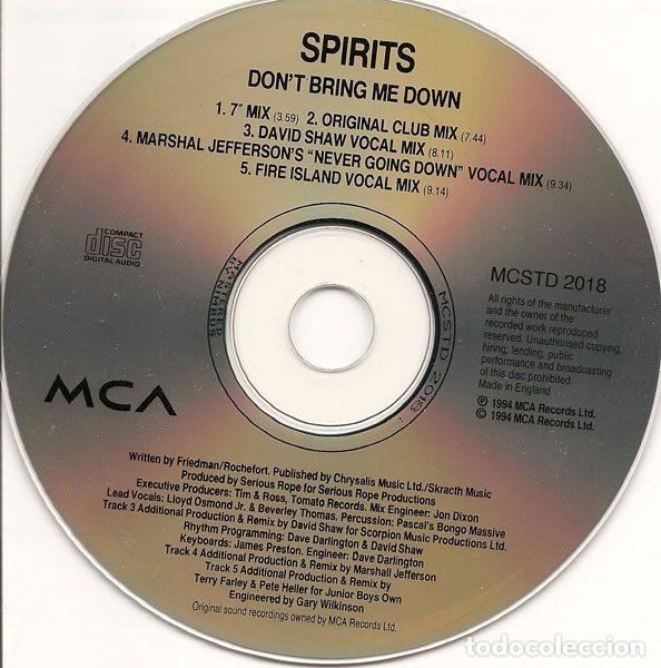 CDs de m&uacute;sica: Spirits &ndash; Dont Bring Me Down (CD, MCA Records MCSTD 2018) - Foto 3