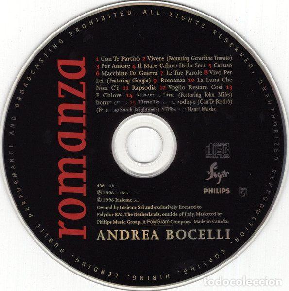 CDs de m&uacute;sica: Andrea Bocelli &ndash; Romanza (CD, Philips 456 456-2) - Foto 3