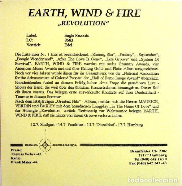 CDs de m&uacute;sica: Earth, Wind & Fire &ndash; Revolution (CD, Eagle Records EAGX002P) - Foto 2